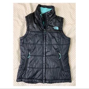 The North Face Womens Vest, black and mint